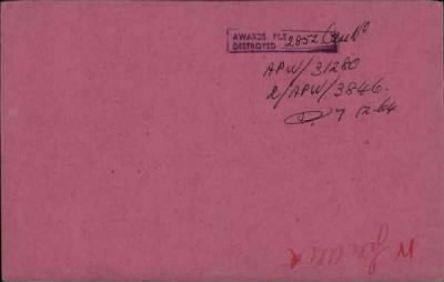 Thumbnail for 189/1000/WHI-WHI, Whitehouse J-Whiting D > Whitfield, John Henry (71393)