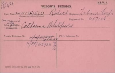 Thumbnail for 189/1000/WHI-WHI, Whitehouse J-Whiting D > Whitfield, Robert (467102)