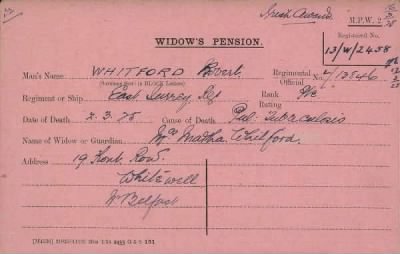 Thumbnail for 189/1000/WHI-WHI, Whitehouse J-Whiting D > Whitford, Robert (L/13846)