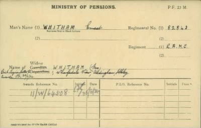 Thumbnail for 189/1000/WHI-WHI, Whitehouse J-Whiting D > Whitham, Ernest (82843)