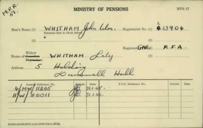 Thumbnail for 189/1000/WHI-WHI, Whitehouse J-Whiting D > Whitham, John Wm (213904)