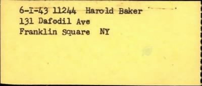 Thumbnail for Harold W > Baker, Harold W (1897)