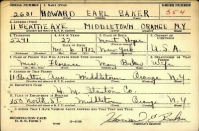 Thumbnail for Howard Earl > Baker, Howard Earl (1912)