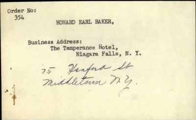 Thumbnail for Howard Earl > Baker, Howard Earl (1912)