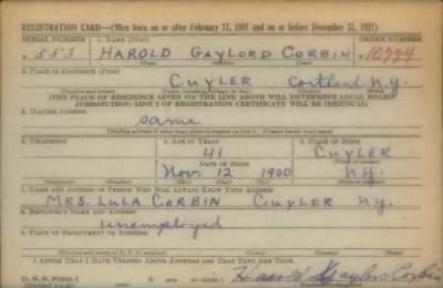 Thumbnail for Harold Gaylord > Corbin, Harold Gaylord (1900)