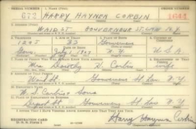 Thumbnail for Harry Haynen > Corbin, Harry Haynen (1907)