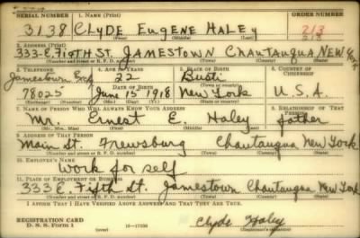 Thumbnail for Clyde Eugene > Haley, Clyde Eugene (1918)