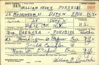 Thumbnail for William Frank > Porebski, William Frank (1917)