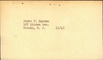 Thumbnail for James Thomas > Hayden, James Thomas (1908)