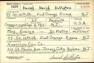 Thumbnail for Daniel David > Dipietro, Daniel David (1917)