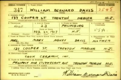 Thumbnail for William Bernard > Davis, William Bernard (1917)