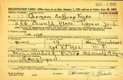 Thumbnail for Carmen Anthony > Fusco, Carmen Anthony (1922)