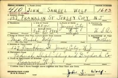 John Samuel > Wolf, John Samuel (1912)