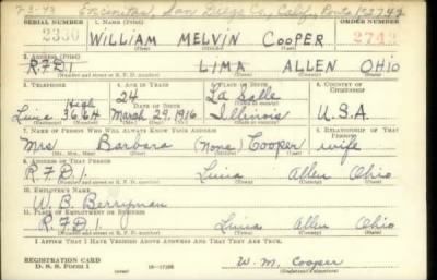 Thumbnail for William Melvin > Cooper, William Melvin (1916)