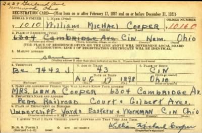 Thumbnail for William Michael > Cooper, William Michael (1898)