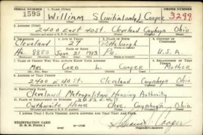 Thumbnail for William S > Cooper, William S (1913)