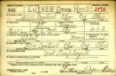 Thumbnail for Luther Deen > Reed, Luther Deen (1913)