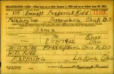 Thumbnail for Emmett Frederick > Kidd, Emmett Frederick (1922)