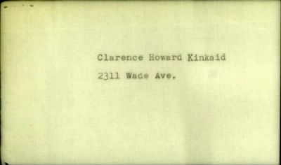 Thumbnail for Clarence Howard > Kinkaid, Clarence Howard (1914)