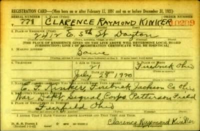 Thumbnail for Clarence Raymond > Kinker, Clarence Raymond (1920)