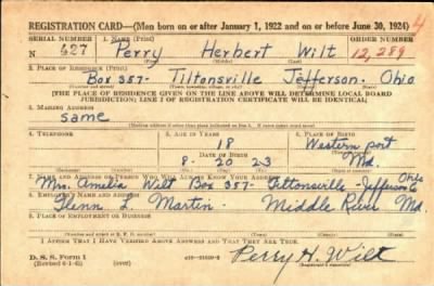 Thumbnail for Perry Herbert > Wilt, Perry Herbert (1923)