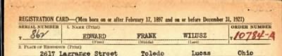 Thumbnail for Edward Frank > Wilusz, Edward Frank (1901)