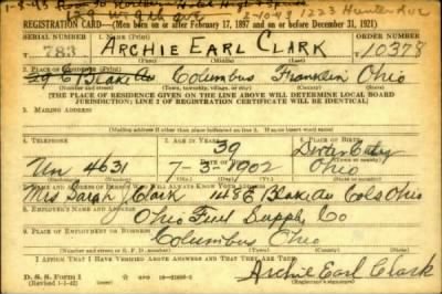 Thumbnail for Archie Earl > Clark, Archie Earl (1902)