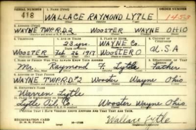 Thumbnail for Wallace Raymond > Lytle, Wallace Raymond (1917)