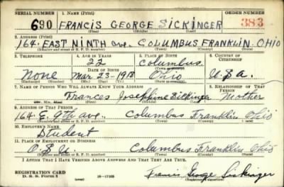 Thumbnail for Francis George > Sickinger, Francis George (1918)