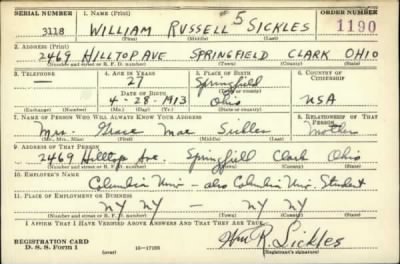 Thumbnail for William Russell > Sickles, William Russell (1913)