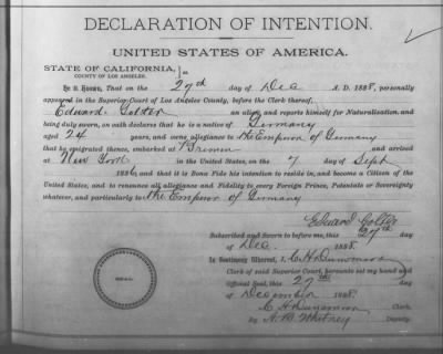 Golter, Edward > Declaration of Intention (1888)
