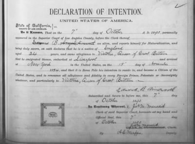 Ainsworth, Edward B > Declaration of Intention (1890)