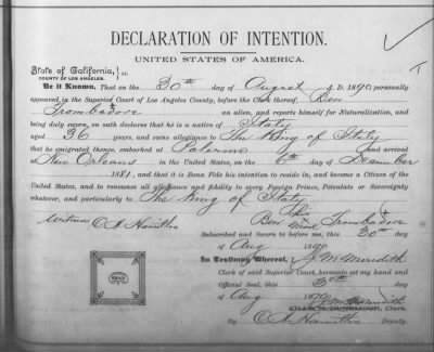 Thumbnail for Trombadore, Ben > Declaration of Intention (1890)