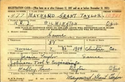 Thumbnail for Maynard Grant > Taylor, Maynard Grant (1904)