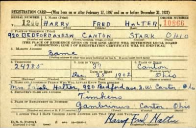 Thumbnail for Harry Fred > Halter, Harry Fred (1902)