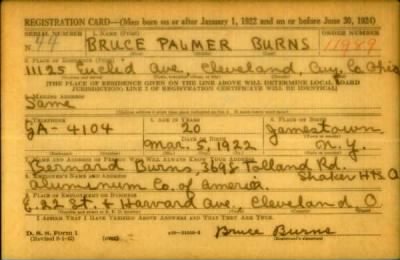 Thumbnail for Bruce Palmer > Burns, Bruce Palmer (1922)