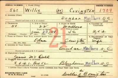 Thumbnail for Willie > Covington, Willie (1918)