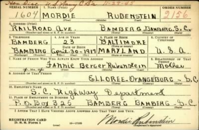 Mordie > Rubenstein, Mordie (1917)