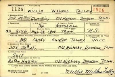 Thumbnail for Willie Wilkes > Talley, Willie Wilkes (1906)