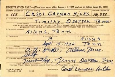 Thumbnail for Casel Carman > Hicks, Casel Carman (1922)