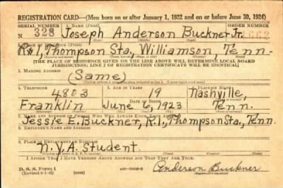 Thumbnail for Joseph Anderson > Buckner, Joseph Anderson (1923)