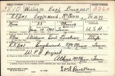 Thumbnail for William Earl > Buckner, William Earl (1907)