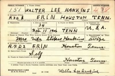 Thumbnail for Walter Lee > Hankins, Walter Lee (1906)