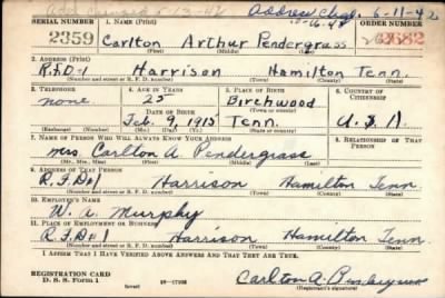 Thumbnail for Carlton Arthur > Pendergrass, Carlton Arthur (1915)