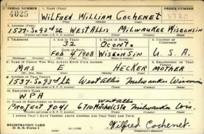 Thumbnail for Wilfred William > Cochenet, Wilfred William (1908)