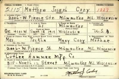 Thumbnail for Matthew Joseph > Cody, Matthew Joseph (1919)