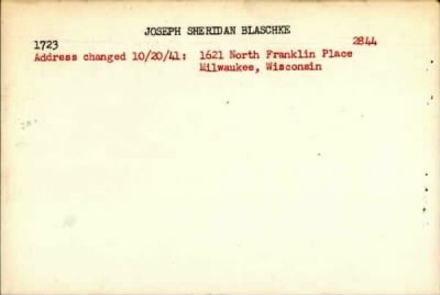 Thumbnail for Joseph Sheridan > Blaschke, Joseph Sheridan (1916)