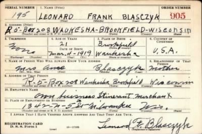 Thumbnail for Leonard Frank > Blasczyk, Leonard Frank (1919)