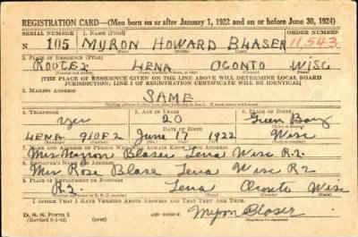 Thumbnail for Myron Howard > Blaser, Myron Howard (1922)