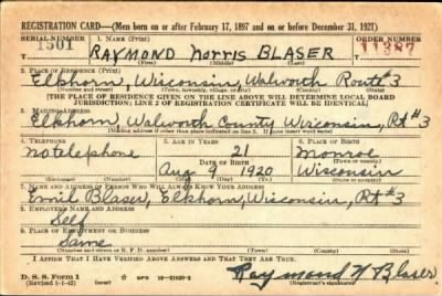 Thumbnail for Raymond Norris > Blaser, Raymond Norris (1920)